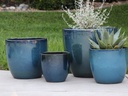 COCO POTS, GREEN  MIRAGE, SET OF 4- 23"X20", 19"X17", 15"X13", 12"X11"