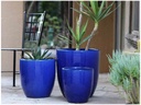 MILANO CONE PLANTER, FALLING BLUE, SET OF 3-18"X19.5", 14.5"X15.5", 12"X13.5"