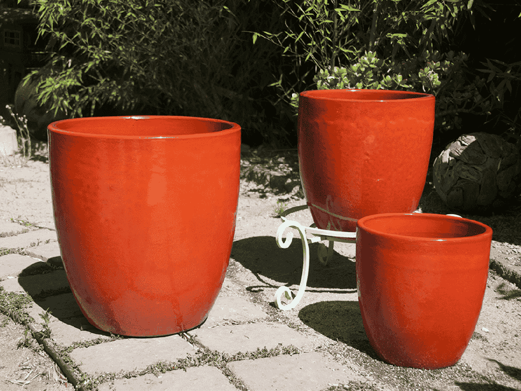 [PV-CG819MDR-S3] MILANO CONE PLANTER, MANDARIN, SET OF 3-18"X19.5", 14.5"X15.5", 12"X12"