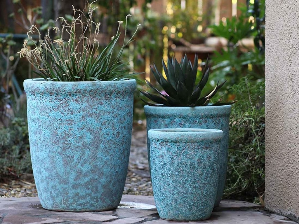 [PV-CG845CGV-S3] TALL GARDEN POT, CORAL GROVE, SET OF 3- 19.5"X21.5", 15.5"X17.0", 11.5"X13.5"