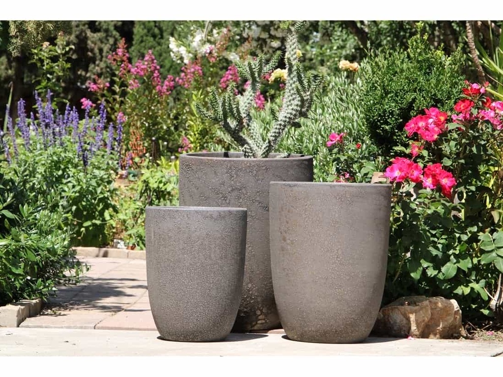[PV-CG849CBR-S3] TALL MILANO CONE PLANTERS, CORAL BRONZE, SET OF 3-17"X23", 13"X18", 11"X14