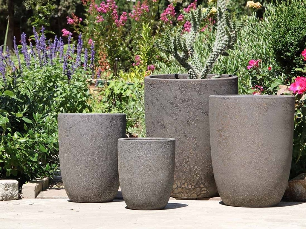 [PV-CG849CBR-S4] TALL MILANO CONE PLANTERS, CORAL BRONZE, SET OF 4- 21.5"X27.0", 17"X23", 13"X18", 11"X14