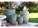 TALL MILANO CONE PLANTERS, CORAL GEM GREEN, SET OF 4-21.5"X27.0", 17"X23", 13"X18", 11"X14