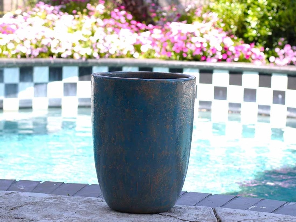 [PV-CG849CTB-S4] TALL MILANO CONE PLANTERS, COTTAGE BLUE, SET OF 4- 21.5"X27.0", 17"X23", 13"X18", 11"X14