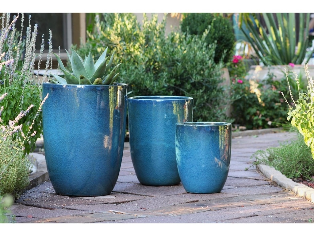 [PV-CG849GNM-S3] TALL MILANO CONE PLANTERS, GREEN MIRAGE, SET OF 3-17"X23", 13"X18", 11"X14"