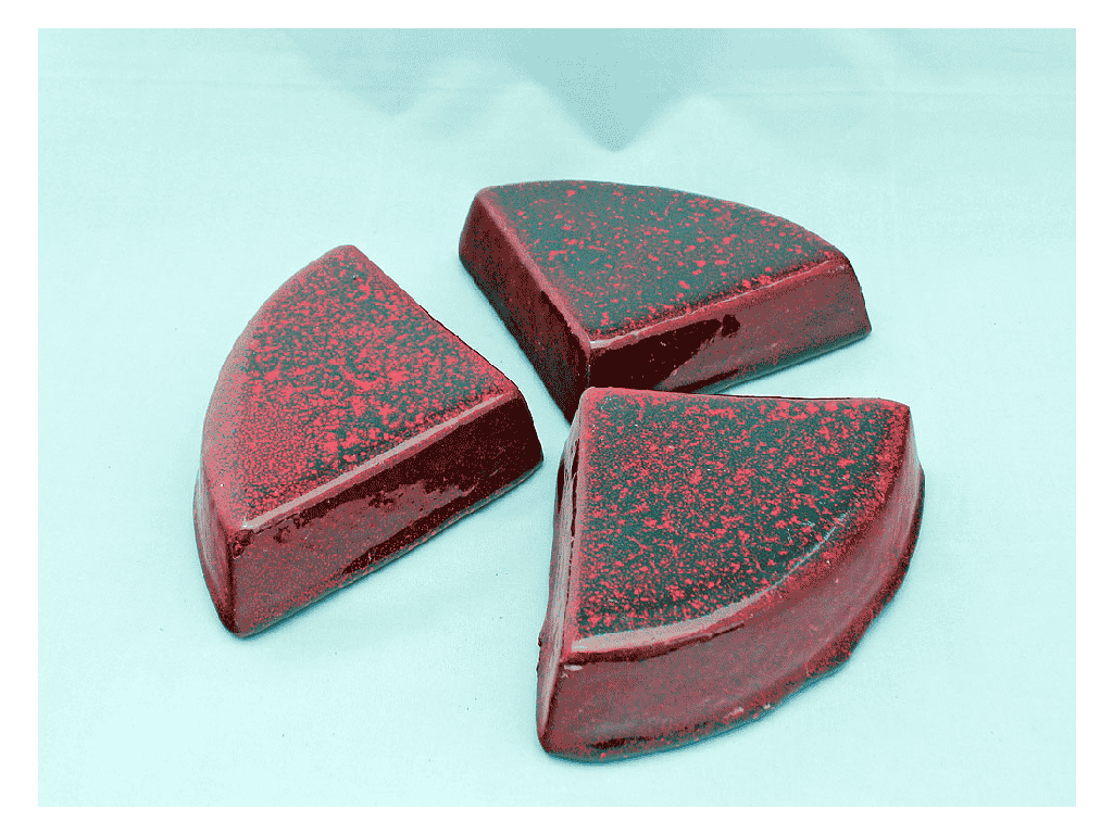 [PV-CGPF01LRD-S3-C5] POT FEET, LAVISH RED,  SET OF 3- 4"X1", SOLD IN BUNDLE OF 5