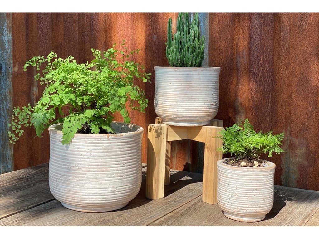 [PV-CGT2000CTW-S3] ENGLISH TUMBLED POTS, COTTAGE WHITE, SET OF 3- 9.0" X 8.0", 7.0" X 6.0", 6.0" X 5.0"