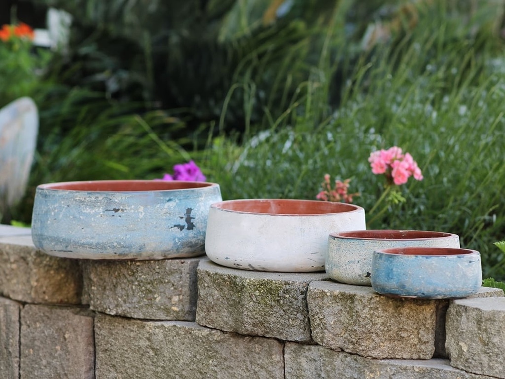 [PV-CGT2626AGB-S4] HANDTHROWN SMOOTH BOWLS,  AEGEAN BLUE, SET OF 4- 12.5" X 4.5", 10.0" X 3.5", 8.0" X 3.0", 6.5" X 2.5"