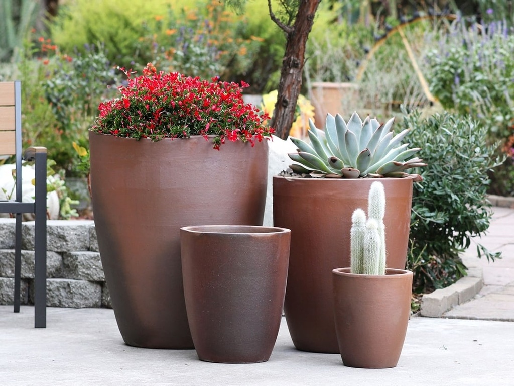 [PV-LB206OGC-S4] XLG CONE PLANTER, ORGANIC CLAY, SET OF 4 - 24.0" X 27.5", 18.5" X 21.0", 13.5" X 16.5", 10.0" X 12.0"