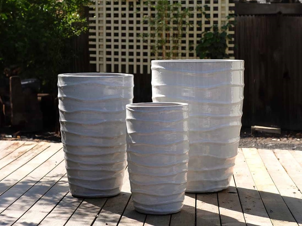 [PV-LB272WWH-S2] BEVERLY PLANTER, WHITE WHITE, SET OF 2 - 19.5'' X 31.5'' 15.0" X 25.0"