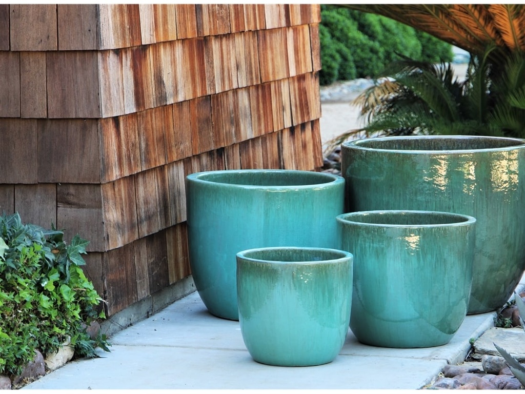 [PV-LB5151GNS-S4] BIG SONOMA PLANTER, GREEN STREAM, SET OF 4 - 27.0" X 22.0", 22.0"X19.0", 17.5"X15.0", 14.0X12.5", ABCD