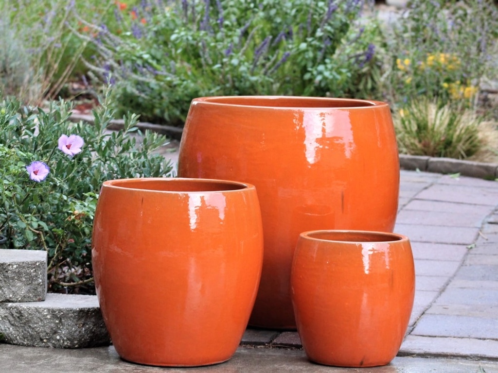 [PV-LB5171ORG-S3] JAM'S PLANTER, ORANGE, SET OF 3- 20.0" X 22.5", 15.5" X 16.5", 11.0" X 12.0"