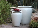 URN SMOOTH FINISHED, WHITE WHITE, SET OF 2 - 22.5" X 27.5", 14.0" X 22.0"