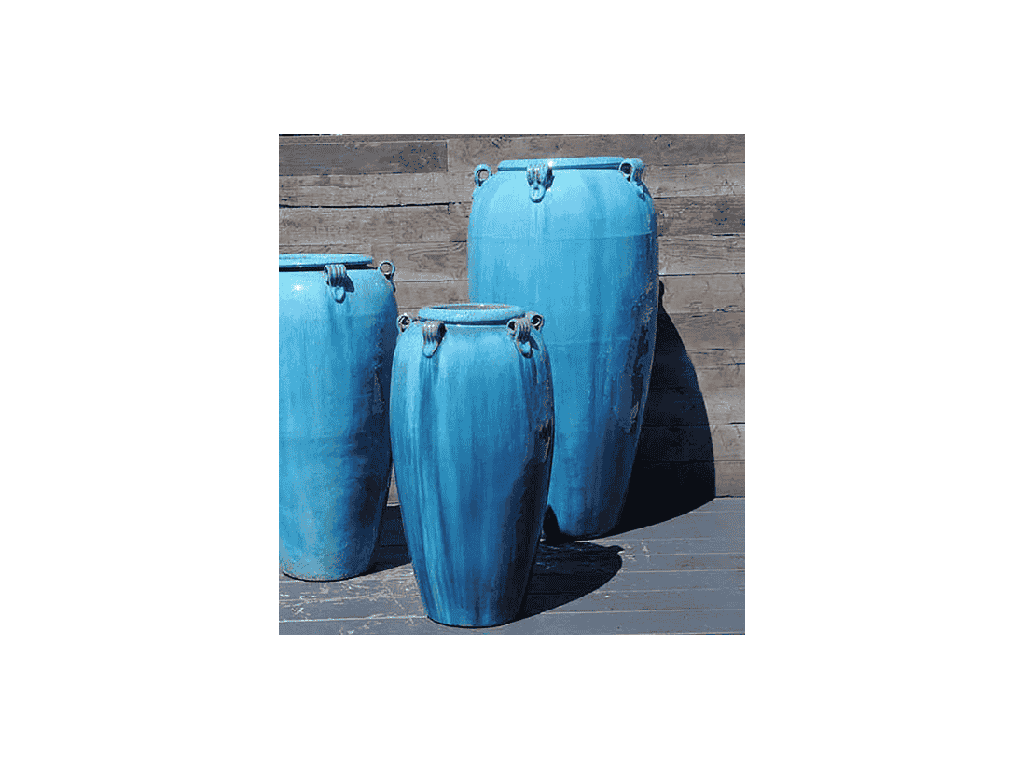 [PV-LB591FAQ-B] MEDIUM TALL JAR, FALLING AQUA, SIZE B - 19.0" X 33.5"