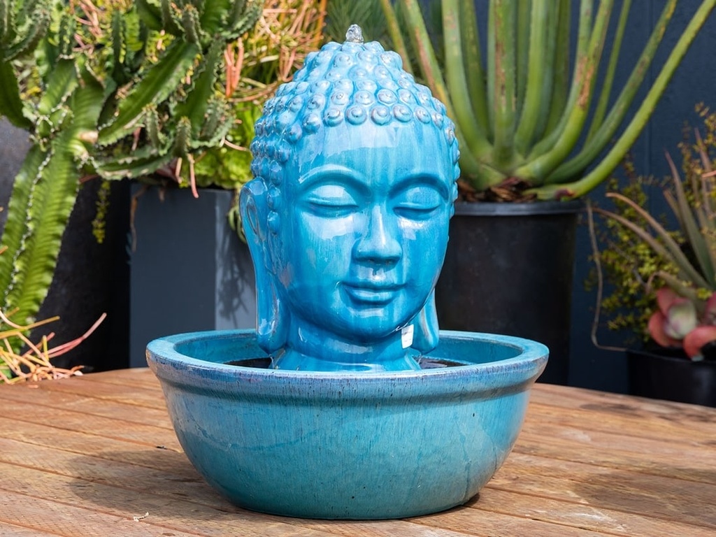 [PV-LBST06FAQ-B] MEDIUM BUDDHA HEAD, FALLING AQUA, SIZE B, 14"X 20"