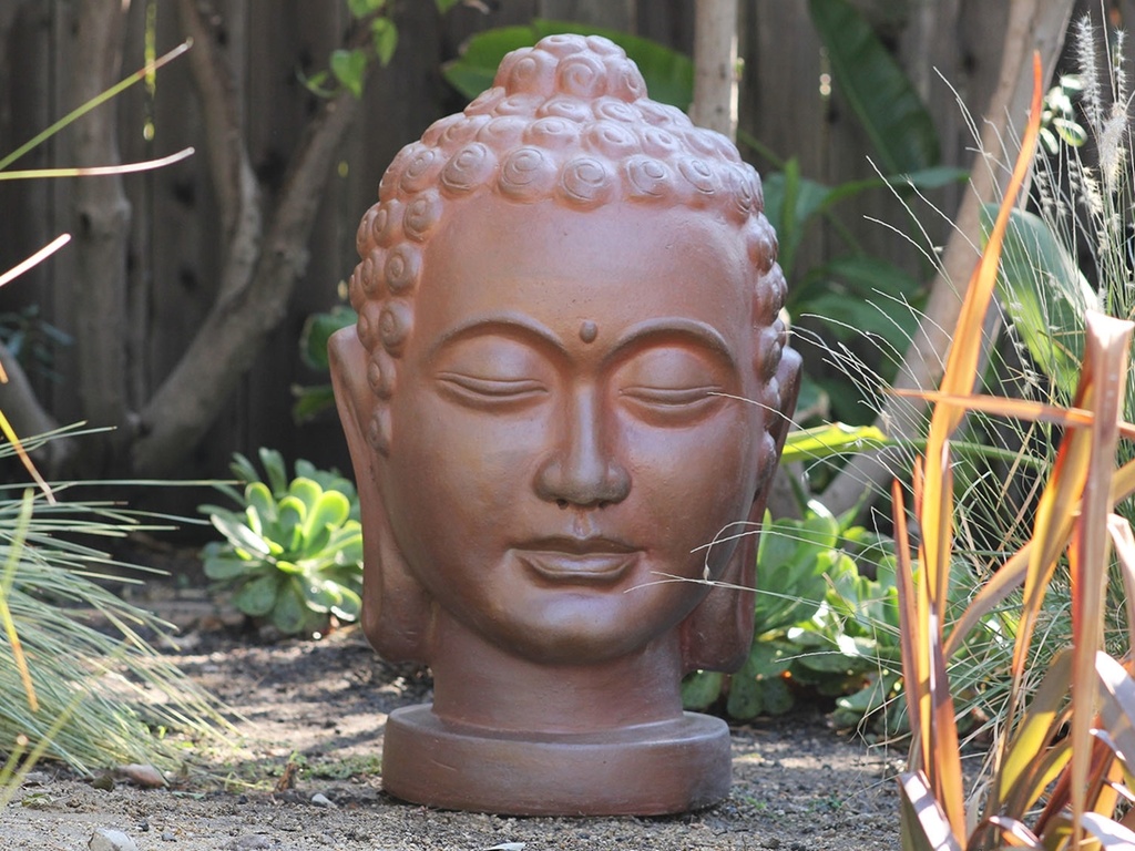 [PV-LBST06OGC-A] LARGE BUDDHA HEAD, ORGANIC CLAY, SIZE A, 17.5" X 30.5"