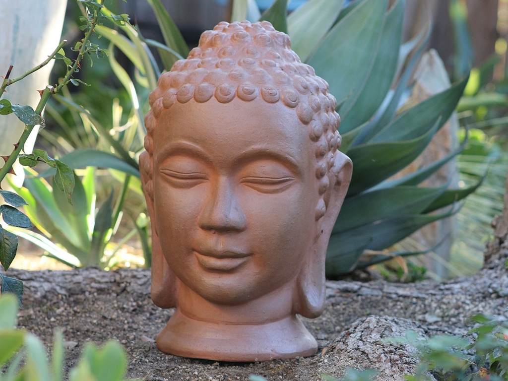 [PV-LBST06OGC-B] MEDIUM BUDDHA HEAD, ORGANIC CLAY, SIZE B, 14"X 20"