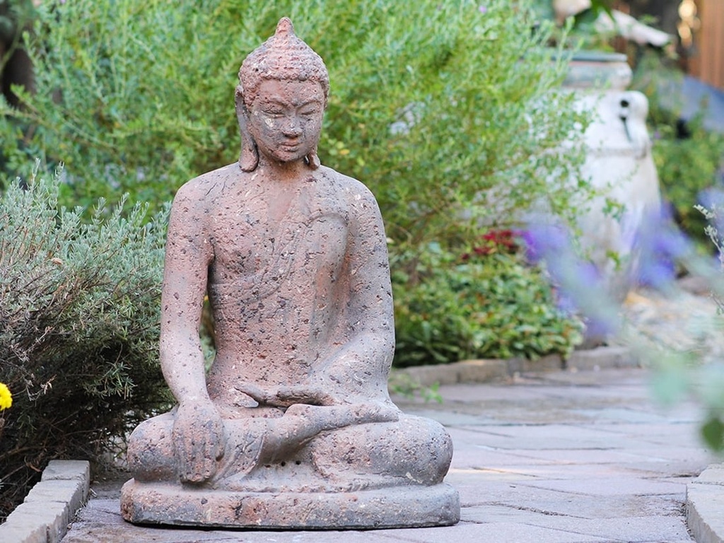 [PV-LBST08SB] MEDITATION BUDDHA, 22.0"X19.5"X31.5", STONE BROWN