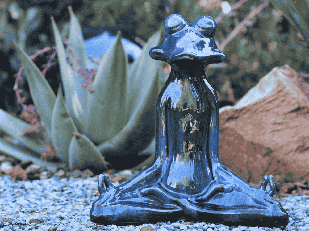 [PV-LBST24FAQ-A] MEDITATION FROG, FALLING AQUA 18.5"X10.5"X18.5"