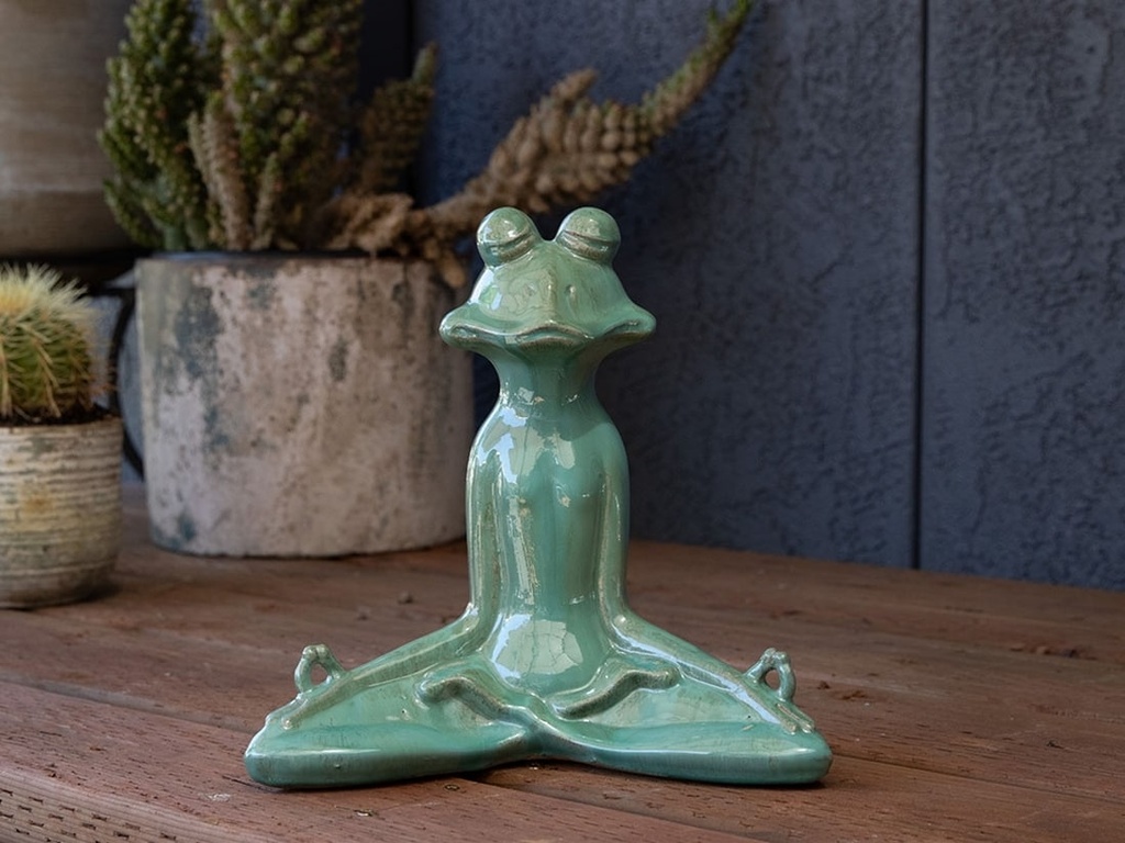 [PV-LBST24GNS-C] MEDITATION FROG, GREEN STEAM, 10.5"X8.0"X11.0"
