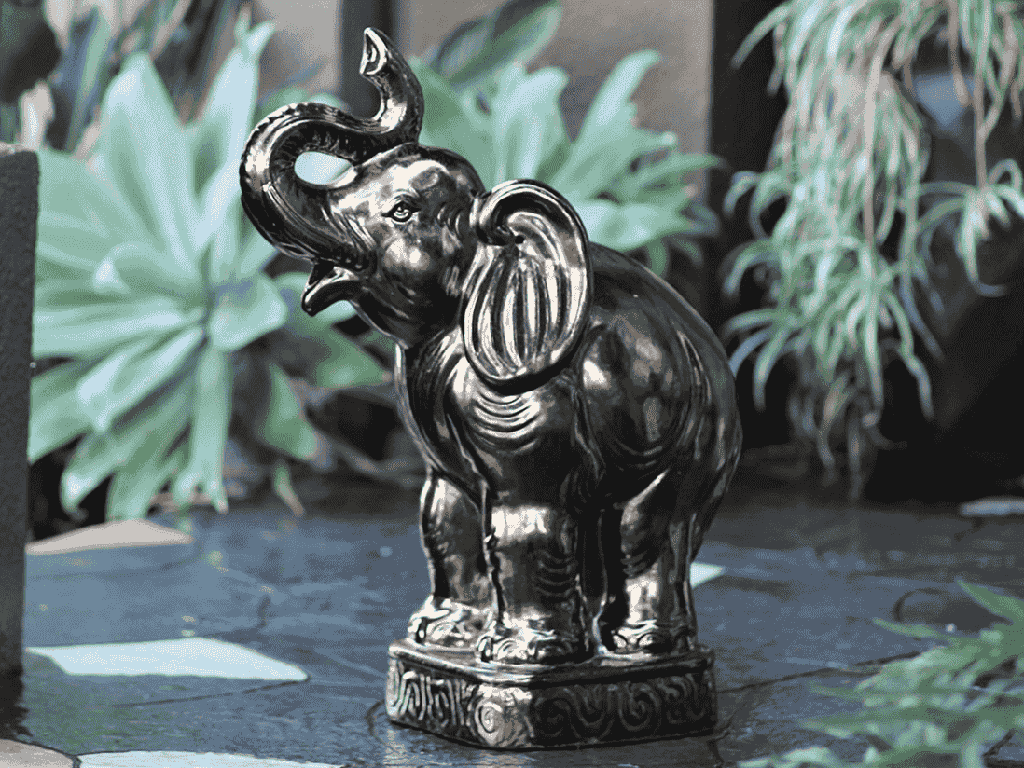 [PV-LBST28SGD] ELEPHANT, SILVER GOLD,16.0"X11.5"X30.0".