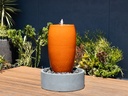 DRUM SHAPE FOUNTAIN, ORANGE, 20"X35"  (BASE/PUMP SOLD SEPERATELY)