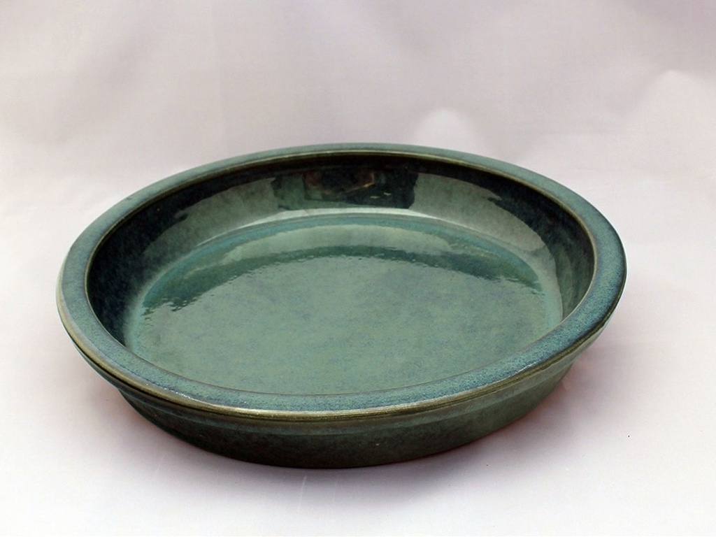 [PV-SCR01GNS] ROUND SAUCER, GREEN STREAM, OD 23", ID 19"
