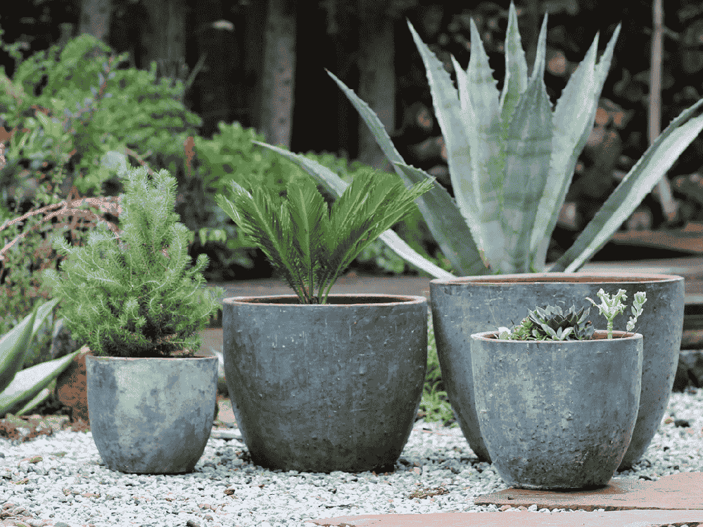 [PV-TS0097GPH-S4] RIMLESS PARCO PLANTER, GRAPHITE, SET OF 4 - 23.0" X 19.0", 19.0" X 15.0", 15.0" X 13.0", 11.5" X 10.5"