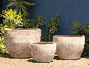 XLG RIMLESS PARCO PLANTER, HEIRLOOM WHITE, SET OF 3 - 35.0" X 29.0", 29.0" X 24.0", 22.0" X 18.0", ABC