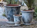 CHIANNI URN PLANTER, AEGEAN SEA, SET OF 3- SIZES ABC, 22"X22"X23", 15"X15"X16", 10"X10"X11"