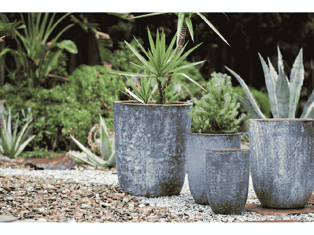[PV-TS2306GPH-S4] MILANO TALL BARREL PLANTER, GRAPHITE, SET OF 4 -23.0"X26.5", 18.5" X 23.0", 14.5" X 19.0", 11.0" X 17.0"