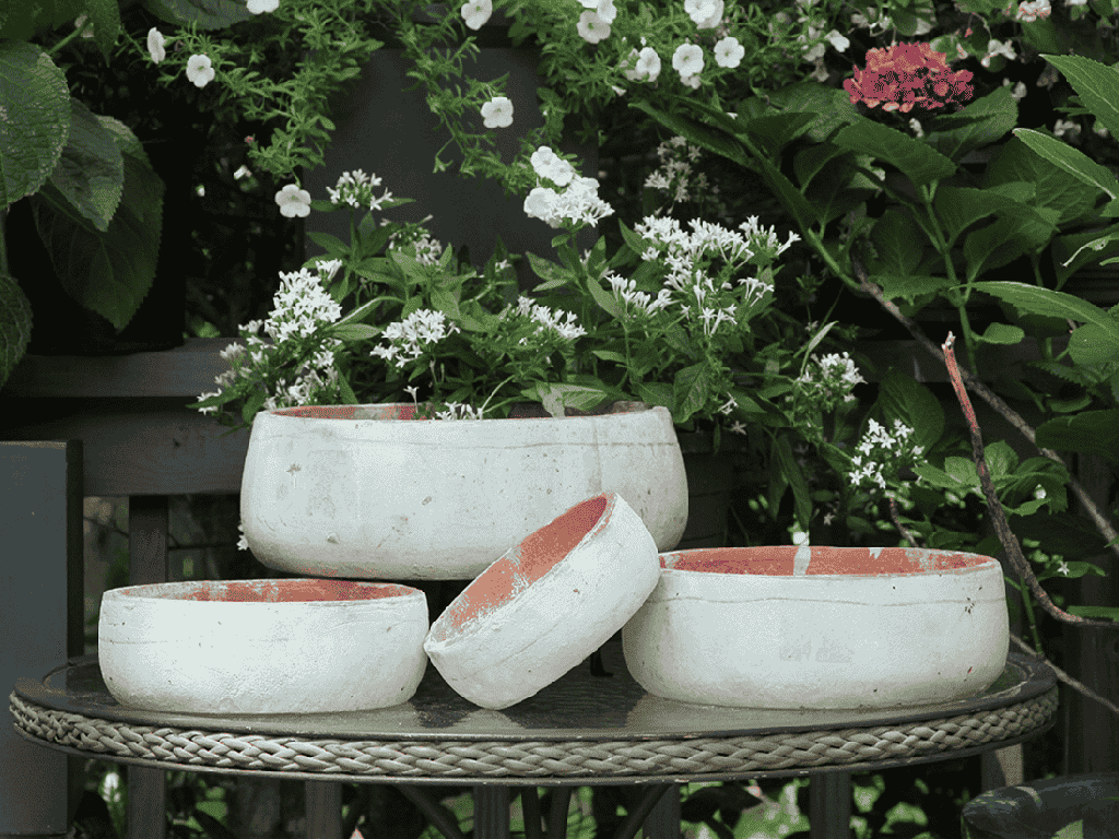 [PV-TST2626ATS-S4] TUSCAN VILLAGE HAND THROWN SMOOTH BOWLS, ATLANTIS SKY, SET OF 4 - 12.5" X 4.5", 10.0" X 3.5", 8.0" X 3.0", 6.5" X 2.5"