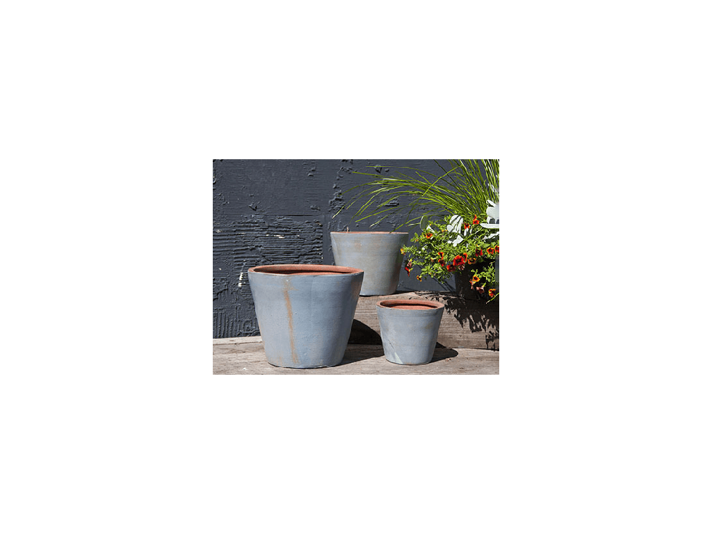 [PV-TST2629GPH-S3] TUSCAN VILLAGE HAND THROWN PLANTER, GRAPHITE, SET OF 3 - 12.5" X 10.5", 10.5" X 8.5", 8.0" X 6.5"