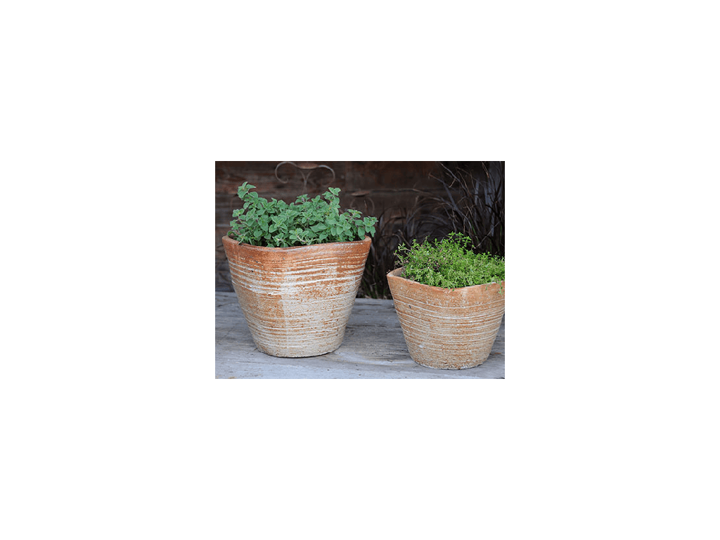 [PV-TST3003HWH-S3] TUSCAN VILLAGE HAND THROWN ENGLISH TUMBLED POTS, HEIRLOOM WHITE, SET OF 3 - 15.0" X 11.0", 11.0" X 9.5", 6.0" X 4.0"