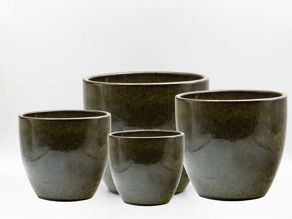 [PY-1025TGN-S4] VALENCIA PLANTER, TROPICAL GREEN, SET OF 4- 18.5"X16.0", 14.0"X14.0", 12.0"X10.5", 8.5"X8.0"