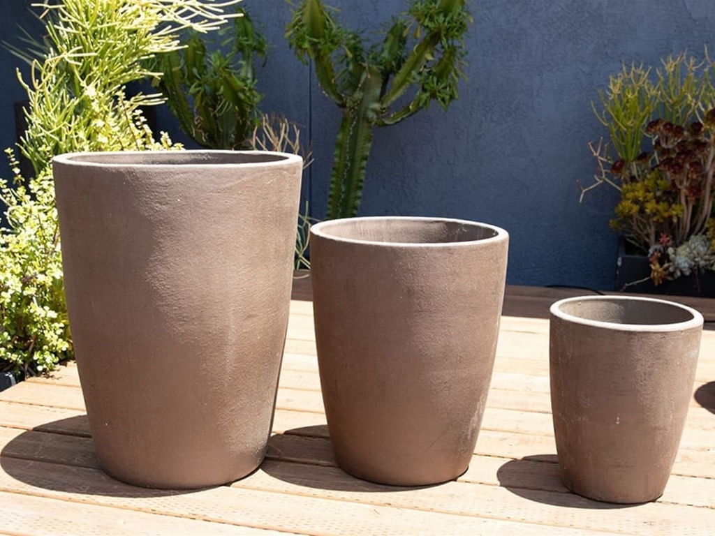 [PY-1579PCL-S3] PAMPLONA PLANTER, PURPLE CLAY, SET OF 3- 18.0"X23.0", 14.0"X18.0", 11.0"X13.5.0"