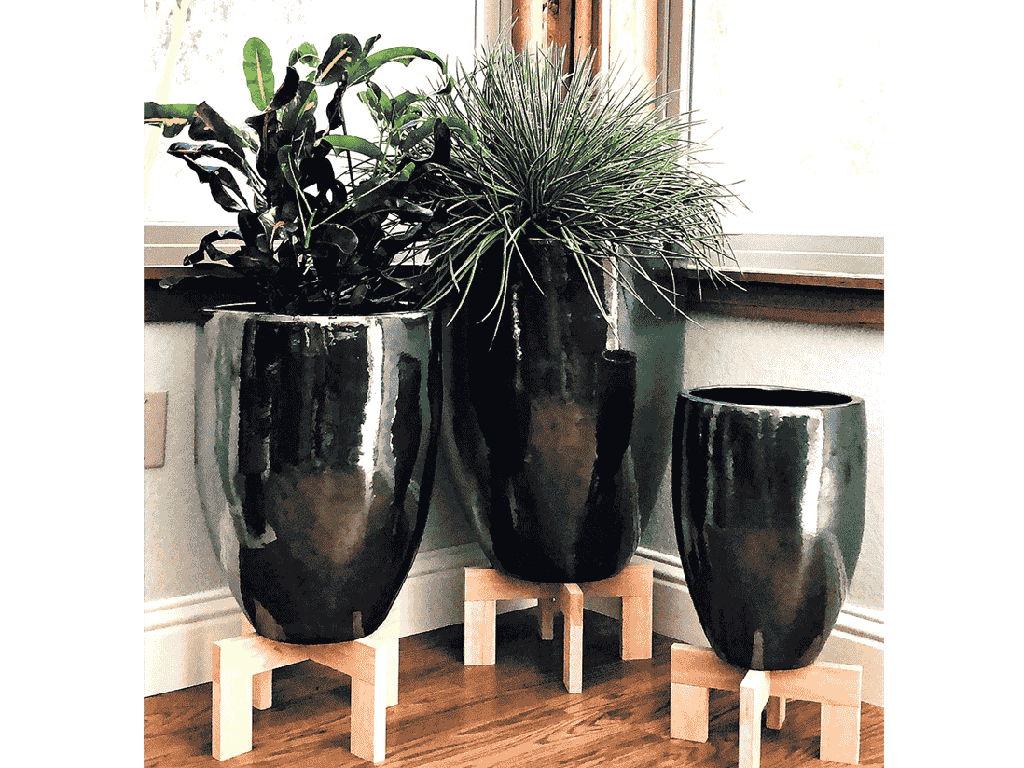 [PY-1627MRR-S3] LOCHES TALL PLANTER, MIRROR, SET OF 3 - 16.5" X 23.5", 12.0" X 17.5", 8.5" X 13.0"