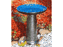 SUWANEE BIRDBATH/LOCKING TOP, FALLING BLUE, 15"X19"