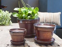 STANDARD POTS, SIZE C, OXIDE, 5" X4.5", ATTACHED SAUCER (SOLD IN CASE OF 6)