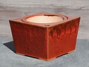 SQUARE SW POT, TROPICAL RED, SIZE C 5.0"x4.0" (SOLD IN CASE OF 6)
