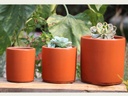 BEGONIA PLANTER, SUNSET ORANGE ,SET OF 3 - 8.5"X8.5",6.5"X6.5",5.5X5.5,