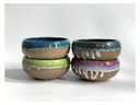 CHERRY BLOSSOM BOWLS, MIXED COLORS, 7.5"X3.5", (SOLD IN CASE OF 4)