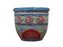 TALAVERA TIERRA LUZ LARGE CAMPANA POT, 15.5" x 15"