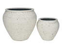 COLOSSAL PLANTER, IVORY NATURAL STONE, SET OF 2- 21.5"X19.0", 14.0"X13.0"