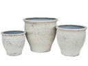 STONE BELL PLANTER, IVORY NATURAL STONE, SET OF 3- 25.0"X23.0", 20.5"X18.5", 16.5"X15.0"