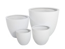 DEEP BOWL PLANTER,  WHITE POLY FIBER, SET OF 4-  35.5"x31.5", 27.5"x23.5", 19.5"x17.5", 15.5"x14"
