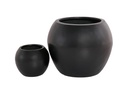 SPHERE PLANTER, BLACK, SET OF 2- 24.5"X18.5", 12.0"X9.5"