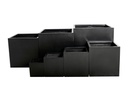 CUBE PLANTER BLACK POLY FIBER, SET OF 4- 23.5"x23.5", 19.5"x19.5", 15.5"x15.5", 12"x12"