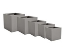 CUBE PLANTER DARK GRAY POLY FIBER, SET OF 5-  27.5"x27.5", 23.5"x23.5", 19.5"x19.5", 15.5"x15.5", 12"x12"