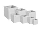 CUBE PLANTER WHITE POLY FIBER, SET OF 4- 23.5"x23.5", 19.5"x19.5", 15.5"x15.5", 12"x12"